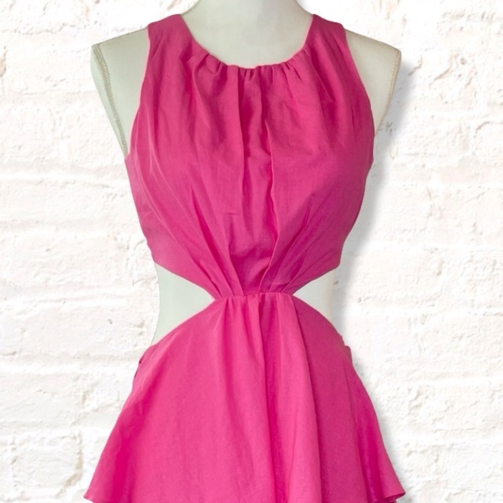 Mable Barbie Pink Cut Out Dress with Tiered Maxi Skirt Size Small Barbiecore - Picture 5 of 9